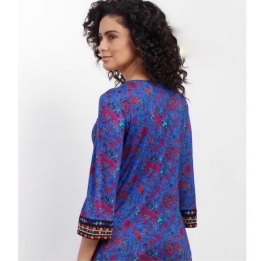 Soft Surroundings Tamuri Tunic Blouse Size Large Purple - Picture 2 of 9